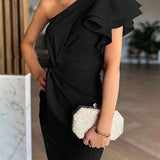 Fleurier – Robe Off-shoulder avec Ligne Épurée