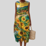Robe avec imprimé tournesol