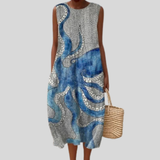 Robe bleue avec motif de pieuvre