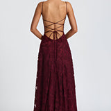 Puidoux – Robe Maxi avec Corset en Dentelle Fine
