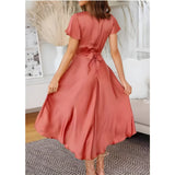 Renens – Robe Midi avec Détail en Forme de Nœud