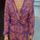 Forel – Robe Midi avec Imprimé Baroque et Décolleté avec Nœud