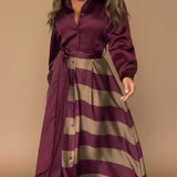 Féchy – Robe Élégante avec Imprimé Horizontal à Rayures
