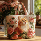 Sac Artisanal | Chat Rouge avec Roses