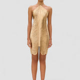 Marsens – Robe Mini Métallique avec Coupe Sculpturale