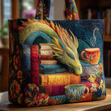 Sac Artisanal | Dragon Lecteur de Livres et Tasses