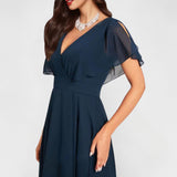 Blonay – Robe Élégante en Teinte de Bleu Profond
