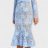 Freya - Robe midi élégante en dentelle florale