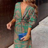 Constance | Robe Midi Élégante Fleurie