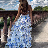 Blanche | Robe Midi Fleurie à Volants