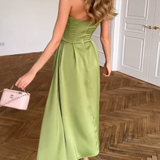 Cécile | Robe Midi Élégante Sans Bretelles