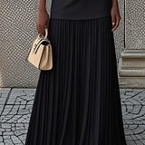 Oron – Robe Longue Plissée avec Décolleté Bateau