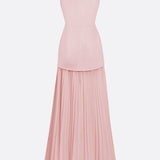 Oron – Robe Longue Plissée avec Décolleté Bateau