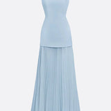 Oron – Robe Longue Plissée avec Décolleté Bateau