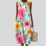 Robe avec des marguerites colorées