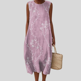 Robe lilas avec broderie florale