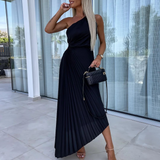 Bex – Robe Maxi Plissée à Une Épaule