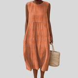 Robe en lin couleur terracotta