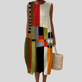 Robe colorée avec patchwork géométrique