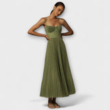 Marilyn - Robe Midi en Tulle avec Jupe Plissée et Design Bustier