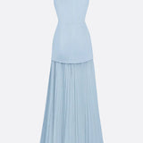 Oron – Robe Longue Plissée avec Décolleté Bateau