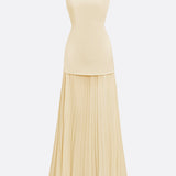 Oron – Robe Longue Plissée avec Décolleté Bateau