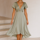Renens – Robe Midi avec Détail en Forme de Nœud