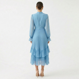 Céligny – Robe Plissée avec Manches Légères