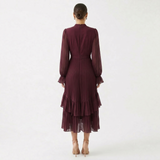 Céligny – Robe Plissée avec Manches Légères