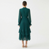Céligny – Robe Plissée avec Manches Légères