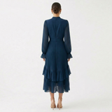 Céligny – Robe Plissée avec Manches Légères