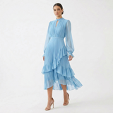 Céligny – Robe Plissée avec Manches Légères