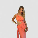 Cortaillod – Robe Maxi à Taille Drapée et Jupe Ample