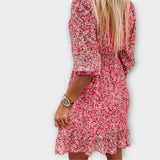 Robe à manches bouffantes florale pour femmes