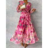 Chexbres – Robe Fluide avec Imprimé Floral et Décolleté en V