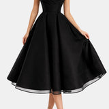 Épesses – Robe Midi avec Corset Croisé et Jupe Évasée