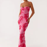 Echallens – Robe Maxi Brodée en Teinte de Rose