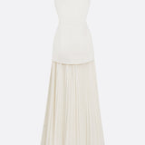 Oron – Robe Longue Plissée avec Décolleté Bateau