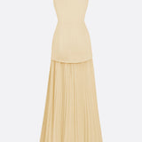 Oron – Robe Longue Plissée avec Décolleté Bateau