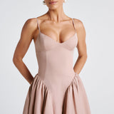 Arzier – Robe Midi avec Haut Ajusté et Jupe Volumineuse