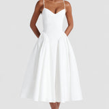 Arzier – Robe Midi avec Haut Ajusté et Jupe Volumineuse