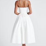 Arzier – Robe Midi avec Haut Ajusté et Jupe Volumineuse