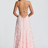 Puidoux – Robe Maxi avec Corset en Dentelle Fine