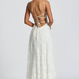 Puidoux – Robe Maxi avec Corset en Dentelle Fine