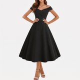 Founex – Robe Midi Col Croisé Épaules Dénudées
