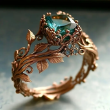 Bague en cristal vert naturel