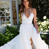 Rivaz – Robe Maxi avec Top Halter et Jupe Superposée