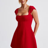 Romont – Robe Mini avec Décolleté Carré Structuré