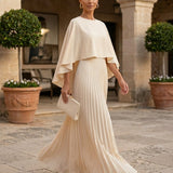 Sentier – Robe Maxi Plissée avec Manches Batwing